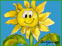 Cartoon Sunflower Postage stamp