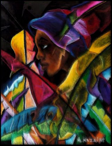 Haitienne en Vitraux III - en verre d'eau poster