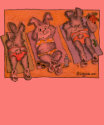Summer Beach Bunny Rabbits cartoon t-shirt