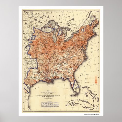 Wealth Distribution USA 1872 print