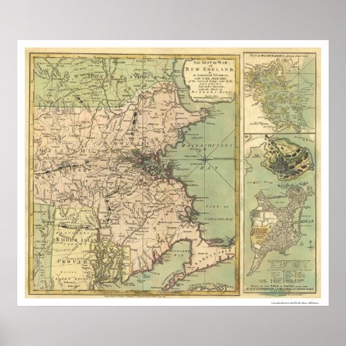 Revolutionary War Map - 1775 print