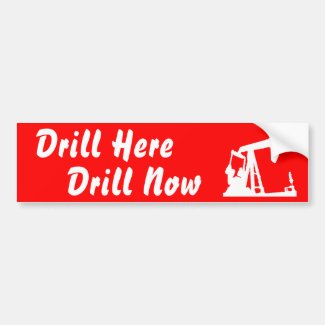 Drill Here Drill Now Bumper Sticke... - Red bumpersticker