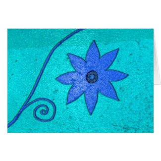 star flower blue card