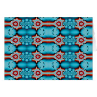 Turquoise and Red Fractal card