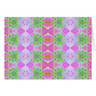 pink fractal pattern card