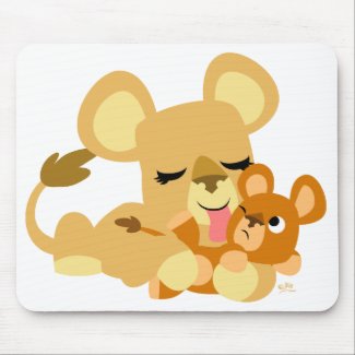 Baby Lion's Bath mousepad mousepad