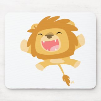 Cartoon Pouncing Lion mousepad mousepad