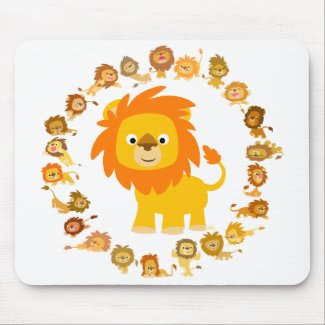Cartoon Lion Mandala mousepad mousepad
