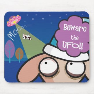 UNSLEEP SHEEP WITH UFO MOUSEPAD mousepad