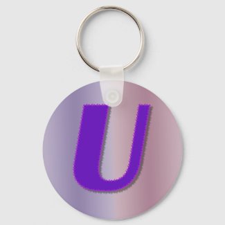U purple monogram keychain