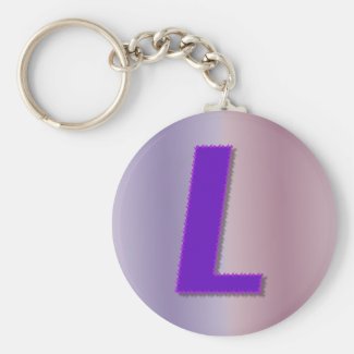 L purple monogram keychain