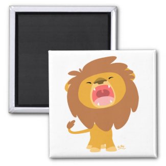 Cartoon Roaring Lion magnet magnet