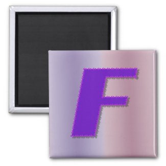F purple monogram magnet