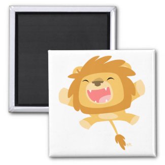 Cartoon Pouncing Lion magnet magnet