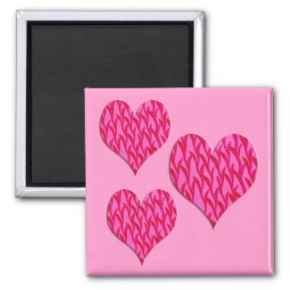 pink vine hearts magnet