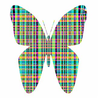 plaid butterfly photosculpture