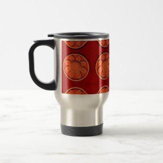 orange flower pattern mug