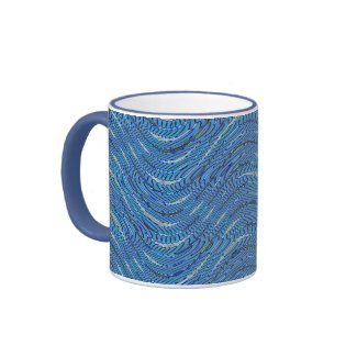 blue waves pattern mug
