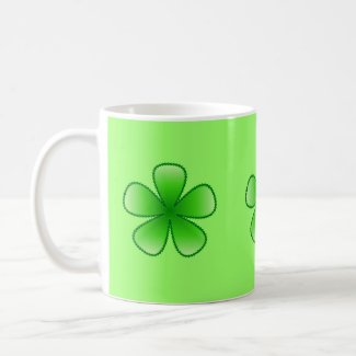 green flowers mug