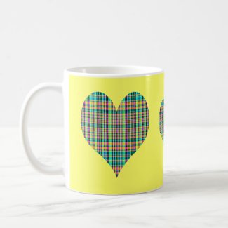 Plaid Hearts mug