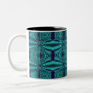 fractal turquoise mug