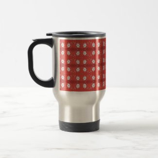 red star flower mug