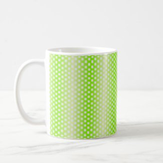 square pattern green mug
