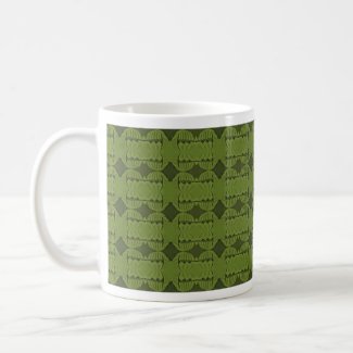 green pattern mug
