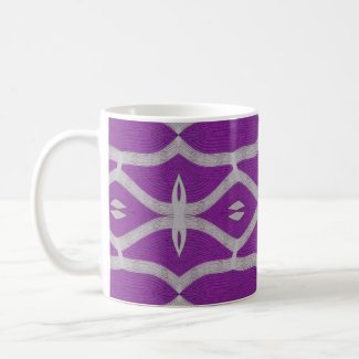 purple white pattern with flowers mug