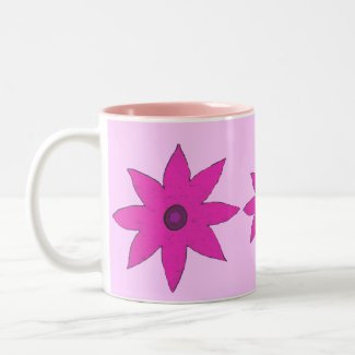 pink flowers mug