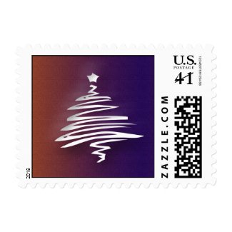 White Christmas Tree - Small Postage stamp