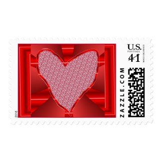 red heart valentine stamp