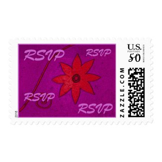 RSVP purple red flower stamp