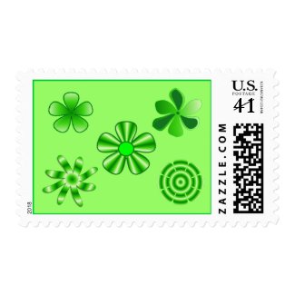 Five Green Flowers stamp