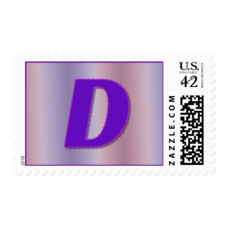 D purple monogram stamp