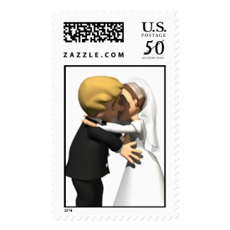Kiss the Bride STamps and Wedding Postage stamp