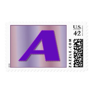A purple monogram stamp