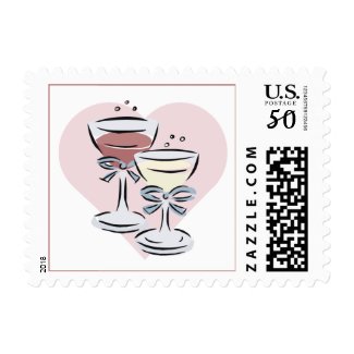 Champagne wedding stamps stamp