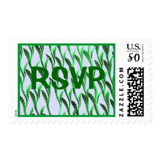 branches green RSVP stamp