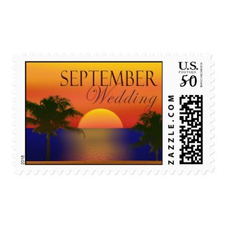 September tropical postage stamp