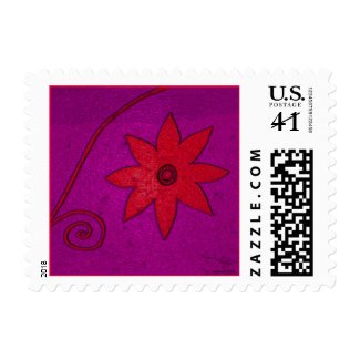 star flower red stamp