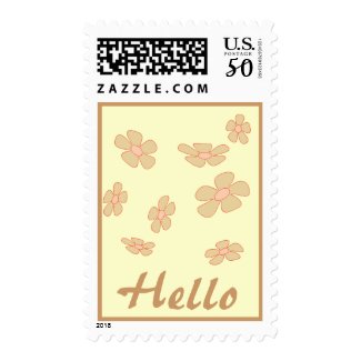 Hello flowers stamp