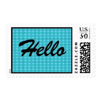 turquoise hello stamp