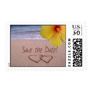 Save the date Beach Postage stamp