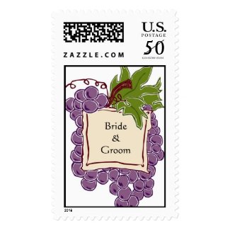 Wine Themed Wedding Postage Stamp stamp