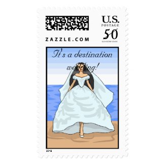 Beach Bride Postage Stamp stamp