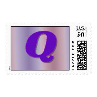 Q purple monogram stamp
