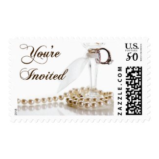 You're Invited wedding postage stamp