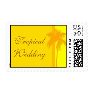 Tropical Wedding Invitation stamp