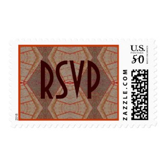 RSVP brown abstract stamp